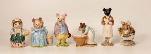 Beswick Beatrix Potter figures to include Aunt Pettitoes, Piging Bland, Anna Maria, Pickles,