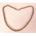 Mexican sterling silver bead necklace, 41g.