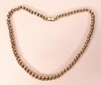 Mexican sterling silver bead necklace, 41g.