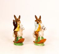 Royal Doulton Bunnykins figure Tally Ho DB78 & DB12, one a special USA colourway (2)