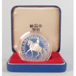 Royal Mint Silver encapsulated 1977 Jubilee coin, boxed.