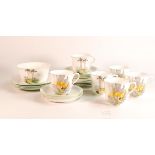 Shelley Vincent shape items to include 4 trio's pattern 2167, 2 trio's , plates etc ( 22 pieces)