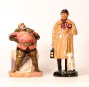 Royal Doulton Character Figure Falstaff Hn2054 together with The Shepherd HN1975 (2)