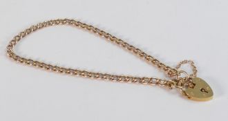 9ct gold bracelet, hallmarked on every link, 18cm appx., weight 7.07g.