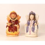 Royal Doulton small toby jugs The Fire King D7070 and The Ice Queen D7071(2)