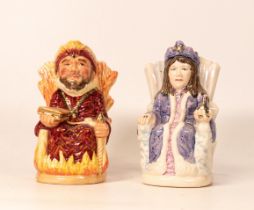 Royal Doulton small toby jugs The Fire King D7070 and The Ice Queen D7071(2)