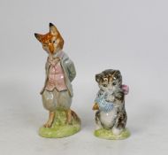 Beswick Beatrix Potter BP2 figures Foxy Whiskered Gentleman & Miss Moppet (2)