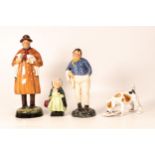 Royal Doulton figures Lambing time HN1890, Fat Boy HN2096, Sairy gamp ( cracked) and Royal Doulton