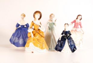 Five Royal Doulton Figurines, Sandra HN2275, Nina HN2347, Debbie HN2380, Susan HN3871 & Grace