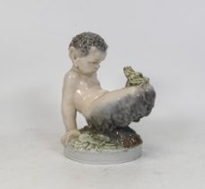 Royal Copenhagen figurine 1713 Faun & Frog, height 12cm