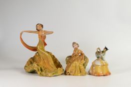 Wade Cellulose painted figures, Argentina, Pompadour & Gloria - Argentina with missing foot and chip