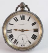 Large & heavy silver pocket watch by Thomas Russell, Liverpool. English lever movement, case & glass