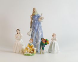 Royal Doulton figures to include 'Water Maiden' HN3155, 'Catherine' HN3044, 'Birthday Girl'