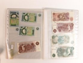 A collection of old banknotes including £1 and ten shilling notes(8)