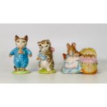 Beswick Beatrix potter figures to include Tom Kitten, Miss Moppet and Hunca Munca. All BP2