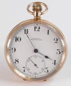 Gents gold plated Waltham Traveller keyless pocket watch, case in lovely condition, but movement not
