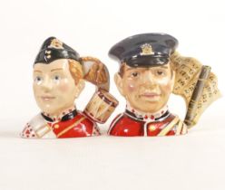 Royal Doulton intermediate character North Staffordshire drummer boy D7211 & Fife player D7217,