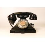 Black Bakelite telephone model 1/232F with rare GPO logo to Drawer, converted to modern specs,