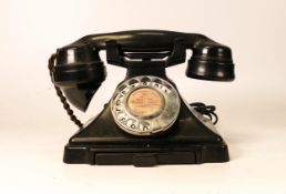 Black Bakelite telephone model 1/232F with rare GPO logo to Drawer, converted to modern specs,