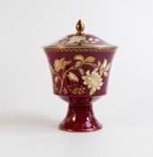 Boxed Wedgwood Ruby Tonquin lidded vase, height 21cm