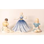 Royal Doulton lady figures to include Jennifer HN2392, Alice HN2158 and Treasure Island HN2243 (3)