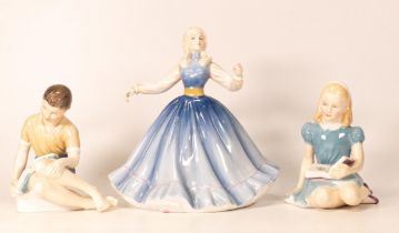 Royal Doulton lady figures to include Jennifer HN2392, Alice HN2158 and Treasure Island HN2243 (3)