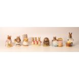 Beswick Beatrix Potter figures to include appley Dapply, Old Mr Pricklepin, Hunca Munca sweeping,