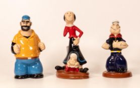 Wade Popeye Collection figures, Popeye, Olive and Brutus, height of tallest 14cm(3)