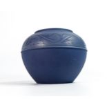 Vintage Wedgwood Midnight Interiors Biscuit porcelain matt dark blue vase, 1977 Made in England.