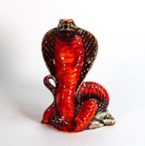 Anita Harris Venimous Cobra snake. Gold signed to base, height 19.5cm