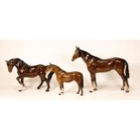 Beswick Horses to include Bois Russel Racehorse 708, Stocky Jogging Mare 855 & Though bread small