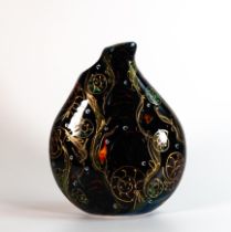Anita Harris Ammonities & shells teardrop vase. Gold signed to base, height 22cm