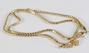 9ct gold lightweight fancy 9ct gold necklace, 49cm long, 6.35g.