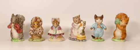 Beswick Beatrix Potter figures to include Tom Kitten, The old woman living in a shoe knitting, Timmy