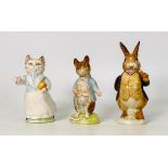 Beswick Beatrix potter figures to include Johnny town mouse, Benjamin bunny and Tabitha twitchit.