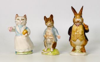 Beswick Beatrix potter figures to include Johnny town mouse, Benjamin bunny and Tabitha twitchit.