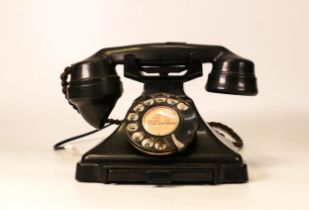 Black Bakelite telephone model 1/232F TE47/2 , converted to modern specs, with discreetly positioned