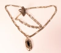 Silver necklace and pendant, Silver bracelet and Silver ring, 34.5g. (3)