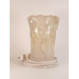 Large acrylic Art Nouveau style lamp base in the manner of Lalique. Makers Widdop & Bingham, 30.