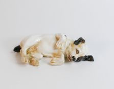 Royal Doulton early model of puppy laying down, impressed date for 1930, a/f - hairline cracks to