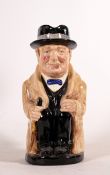 Royal Doulton large toby jug Winston Churchill in unusual light tan suit, h.23cm.