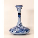 Moorcroft blue on blue Yacht vase. Signed and dated 1996 to base. Seconds in quality. Height 23.5cm