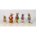 Royal Doulton bunnykins to include Juggler DB164, Boy skater 187, Girl skater Db153, Happy Christmas