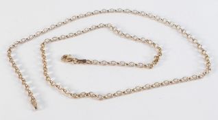 9ct gold belcher link neck chain, 49cm long, weight 7.17g