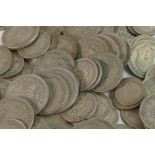 Large quantity of pre 1946 UK silver coins, gross weight 838g
