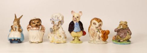 Beswick Beatrix Potter figures to include Old Mr Brown, Lady Mouse, Mrs Tiggy Winkle, Mrs Rabbit &