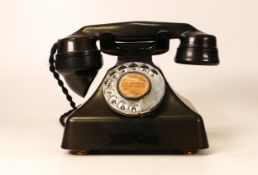 Black Bakelite GEC telephone , converted to modern specs, with discreetly positioned bell where