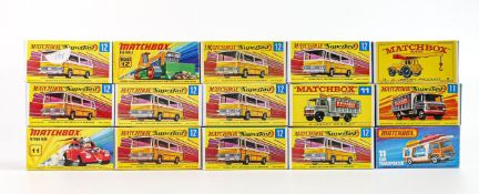 A collection of boxed Matchbox 1-75 series toy cars & vehicles to include 11d - Mercedes Scaffolding