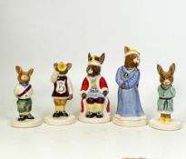 Royal Doulton Bunnykins figures to include King John DB45, Queen Sophie DB46, Princess Beatrice