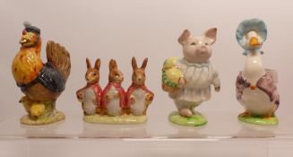 Four Beswick BP3b Beatrix Potter Figures to include Sally Henny Penny, Flopsy Mopsy and